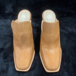 ANTONIO MELANI Tan Leather Mules